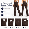 thumbnail image 5 of MASKERT Women's Fleece Lined Flare Pants, High Waisted Stretch Casual Pants, Water Resistant Warm Pants with 4 Pockets for Outdoor Travel and Daily Wear, 5 of 9
