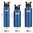 thumbnail image 3 of 24 oz Insulated Water Bottle With Straw Lid & Spout Lid,Reusable Wide Mouth Vacuum Stainless Steel Water Bottle, 3 of 10