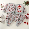 thumbnail image 4 of KYAIGUO Boys Girls Christmas Pullover Sweatshirt + Sweatpants 2 PCS Outfit Breathable Cotton Pjs Kids Holiday Clothes for Toddler 6m-4y, 4 of 9