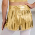 thumbnail image 7 of iiniim Girls Metallic Tassels Latin Dance Shorts Jazz Cha-cha Disco Party Performance Dancewear Gold 6, 7 of 7