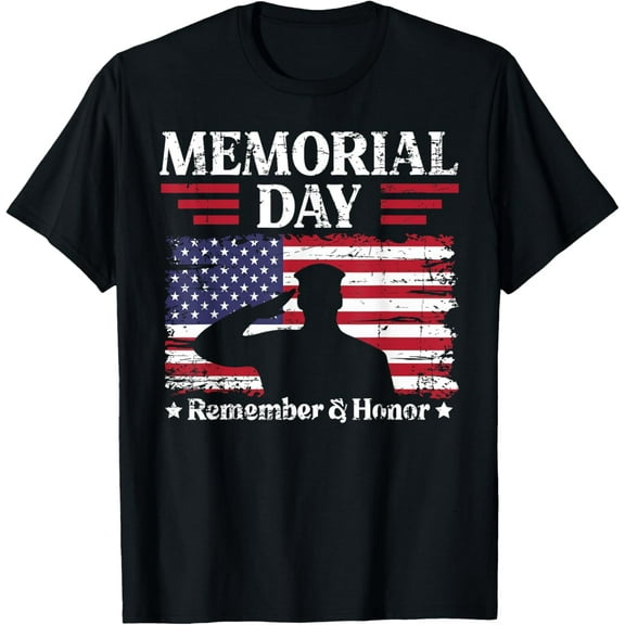 Memorial Day Usa Flag Remember Honor Patriot Proud Veteran T-Shirt