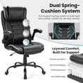 thumbnail image 1 of Kojooin Chaise de Bureau en Cuir, Chaise de Direction avec Coussin à Double Ressort, Appuie-Tête Réglable, Soutien Lombaire et Inclinaison, 1 of 8