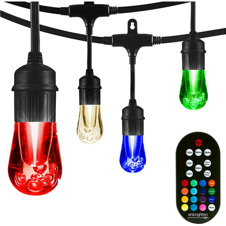 Color Changing String Lights 48ft, Colour Changing Outdoor String Lights