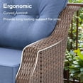 thumbnail image 4 of Gymojoy 4-Person Wicker Rattan Outdoor Seating Group with 43inch Fire Pit Table and Cushions, 4 Swivel Rocking Chairs and 2 Side Tables, Deep Seat and High Chair Back, 4 of 11