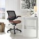 thumbnail image 4 of Modway Edge Mesh Back and White Vinyl Seat Office Chair With Flip-Up Arms - Computer Desks in Tan My Lux Decor Round, 4 of 6