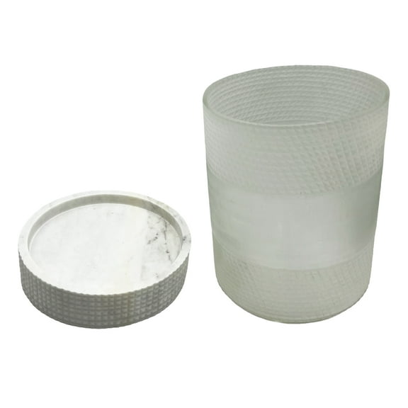 Decorative Handmade Glass Elegant Alabaster Cylinder Vase in White