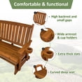 thumbnail image 4 of Fortune Candy Patio Glider, with Cup Holders, High Back and Deep Contoured Seat, Heavy Duty 800 lbs (Teak Tone, 3-Seater), 4 of 7