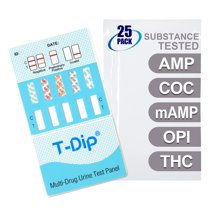 Mintegrity [25pk] - 5-Panel Dip Card Instant Urine Drug Test - Amphetamine (AMP), Cocaine (COC), Meth/Methamphetamine (mAMP/MET), Opiates (OPI), Marijuana/Cannabinoids (THC) #MT-WDOA-254