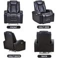 thumbnail image 7 of Power Electric Recliner Chair with USB Charge Port and Cup Holder - Recliner Sofa Overstuffed Electric PU Recliner Chair Home Theater Seating Bedroom & Living Room Chair, 7 of 7