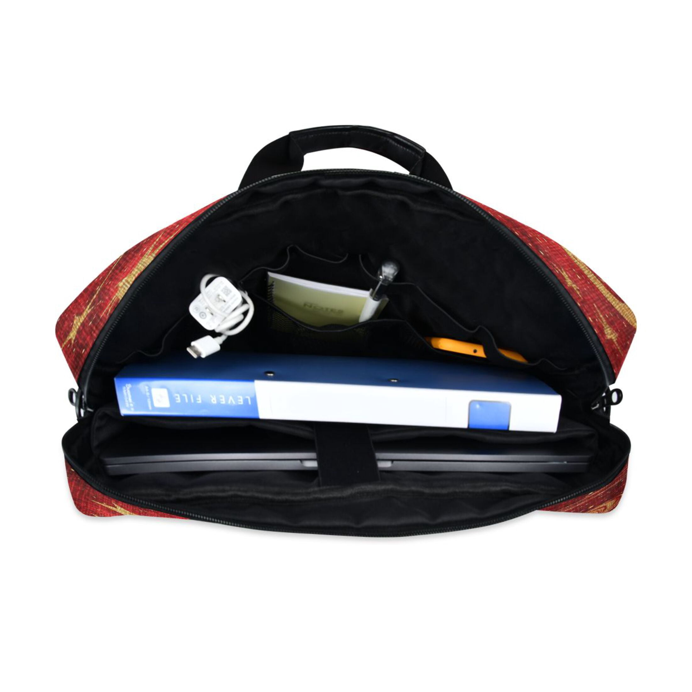 16" Laptop Tote Bag Laptop Sleeve Case Computer Briefcase for Work & Travel Red and Gold Star Swirls