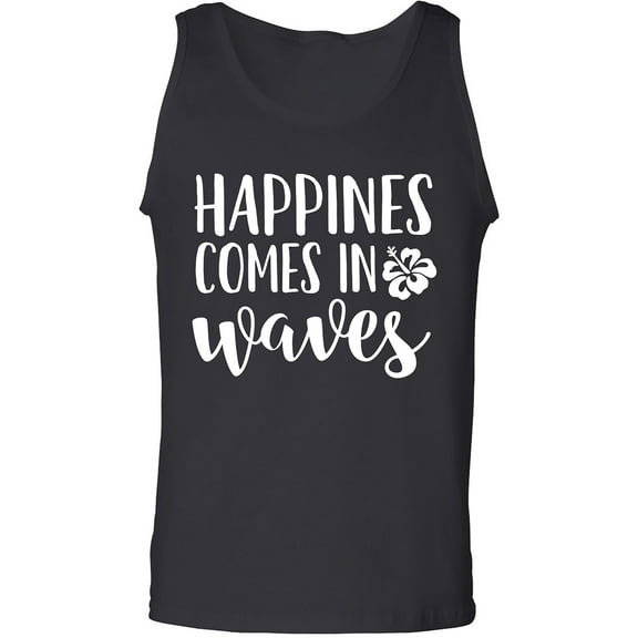 Happiness Comes In Waves Adult Tank Top