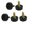 Unique Bargains 5pcs M6x17mm Threaded 22mm Dia Plastic Base Adjustable Leveling Foot Black