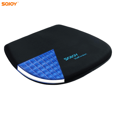 Sojoy Cooling Gel Massage Car Seat Cushion – Front Seat Cover With Traction Pads, Black