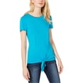 thumbnail image 1 of I.N.C Womens Tie-Front Basic T-Shirt, Blue, XX-Large, 1 of 1