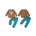 thumbnail image 2 of Baby Toddler Boy Fall Western Outfit 0 6 12 18 24 Months 2T 3T Cow Head Print Long Sleeve Sweatshirt and Elastic Pants 2 Piece Clothes, 2 of 9