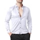 thumbnail image 2 of Blusa y camisa de manga larga con cuello vuelto para hombre, informal, con botones, lisa, de manga larga, transpirable, de poliéster, 2 of 4