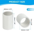 thumbnail image 2 of Uxcell 6 Pack 0.79 inch Light Polyvinyl Chloride Pipe Fitting Coupling Adapter White for Indoor and Outdoor Use, 2 of 6