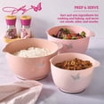 thumbnail image 2 of Dolly Parton Plastic Mixing Bowls with Mess-Free Spout, Blush, 2 of 17