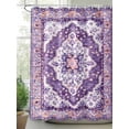 thumbnail image 2 of Boanket Polyester Fabric Purple Boho Shower Curtain, Ethnic Geometric Middle Century Art Waterproof Bathtub Curtain Bathroom Decor Set with Hooks 36 x 72 Inches,, 2 of 6