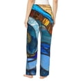 thumbnail image 3 of Daiia Stained Glass Ocean Wave Women's Sleep Pant with Pockets and Drawstring,Pajama Pants-X-Large, 3 of 9