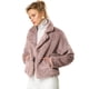 thumbnail image 1 of Abrigo mullido de piel sintética con solapa de muesca y chaqueta recortada para mujer Otoño Invierno Rosa empolvado XL, 1 of 6