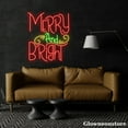 thumbnail image 3 of Glowneon Merry And Bright Neon Sign, Merry And Bright LED Sign, Christian Home Party Gifts, 3 of 5