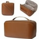 thumbnail image 2 of Neceser de viaje de gran capacidad, neceser de maquillaje de cuero, neceser portátil para cosméticos y artículos de aseo con asa y separador, 2 of 5