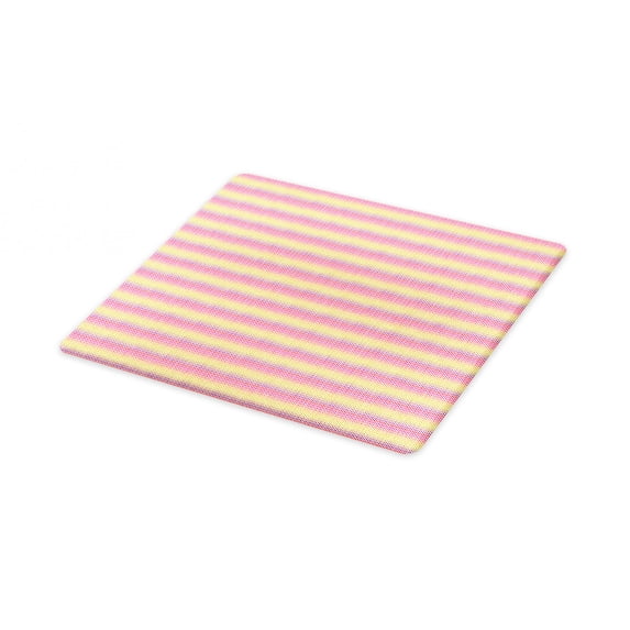 Abstract Cutting Board, Continuous Simplistic Gradient Colorful Lines Print, Decorative Tempered Glass Cutting and Serving Board, in 3 Sizes, by Ambesonne