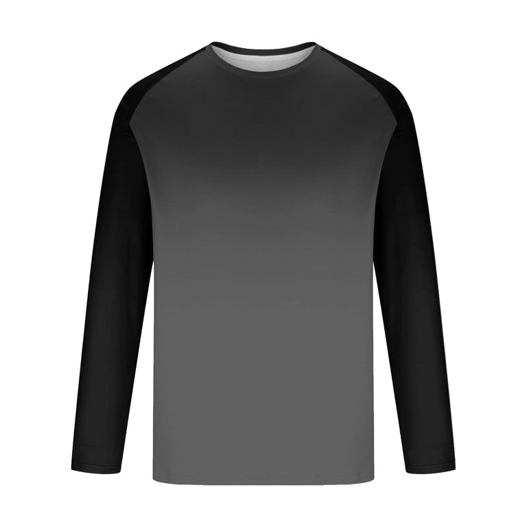 Colorblock Crew Neck COSFO Colorblock Mens Shirts Dry Fit Long Sleeve Sun Protection Tees ...