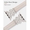 thumbnail image 2 of Wearlizer Celtic Knot Leather Band Compatible with Apple Watch Band 38/40/41/42/44/45/46/49mm Women, Slim Dressy Premium Leather Strap for iWatch Series 11 10 9 8 7 6 5 4 SE Ultra 3 2 1, 2 of 6