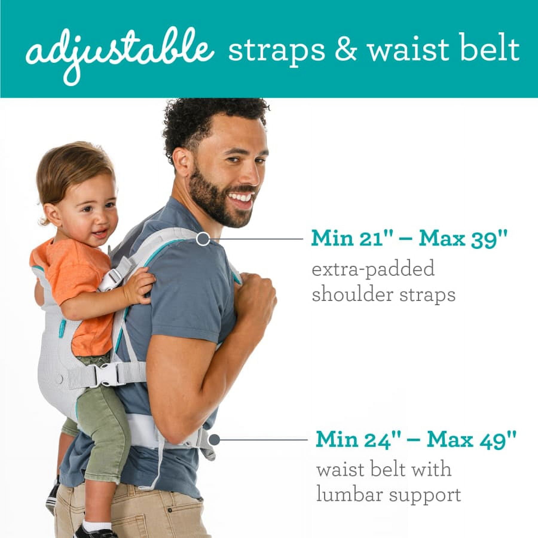 Infantino Flip 4-in-1 Convertible Light & Airy Baby Carrier, 4-Position, 8-32lb, White