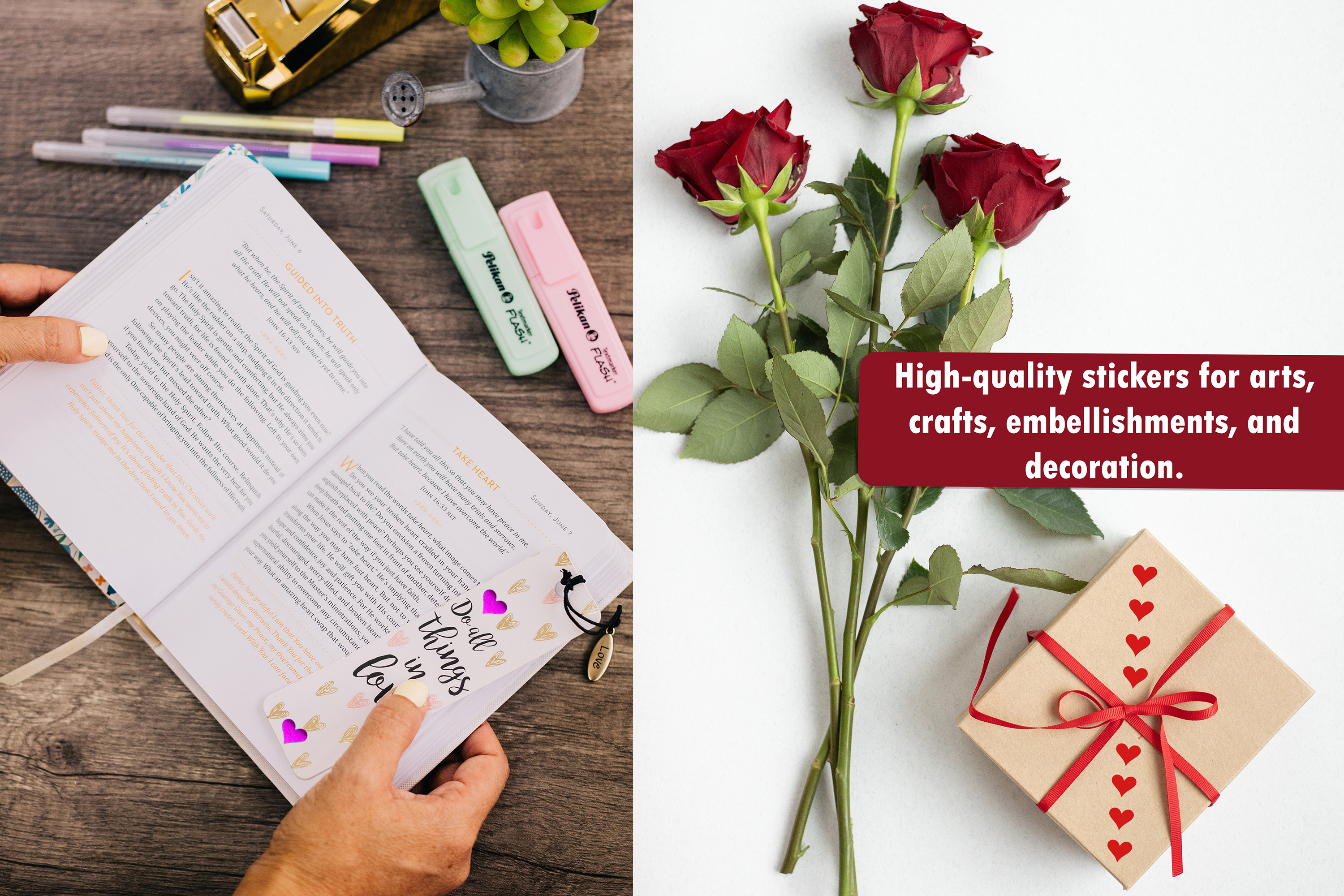 Royal Green Decorative Heart Sticker Rolls in 4 Assorted Colors Red, Pastel Pink, Blue and White Hearts for Stationery, Gift Packaging, and Party Favors - 5000 Pack