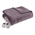 thumbnail image 1 of Serta 77" Polyester Fabric Microlight Heated Electric Blanket in Purple, 1 of 8
