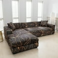 thumbnail image 3 of CJC L-Shaped Stretch Sofa Cover Set - 2 Piece 3-Seater Sectional Couch Slipcover with Pillowcase, Color #E, 3 of 14