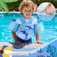 thumbnail image 5 of MoKo Kids Swimm Vest for 20-50lbs, Toddler Floaties with Crotch Strap and Whistle, Blue Shark, 5 of 8