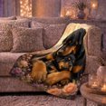 thumbnail image 6 of Artistic Pattern, Peaceful Pet Portrait Pattern, Warm Flannel Blanket for Living Room and Bedroom with Detailed Artwork, Dog Lovers Valentine's Day Gift, Pet Lover Home Decor, 6 of 9