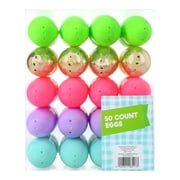 50 ct Pastel Easter Plastic Eggs Set with 2 Golden Eggs