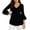 🔥 Black, variant on Sentmoon Women's Tops Blouses Womens Ruffled Glittering Gold Hot Stamping 3 4 Sleeves 3/4 Length Sleeves Elegant Dress Collar Double Layer Mesh Top Active for Summer & Hot Weather XXL