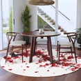 thumbnail image 3 of Red Flowers Round Area Rug 8Ft Washable Large Circle Rugs for Living Room Dorm, Chinese Plum Traditional Ink Painting Non-Slip Carpet Floor Mats Indoor Outdoor Carpet Runner Aesthetic Home Decor, 3 of 8