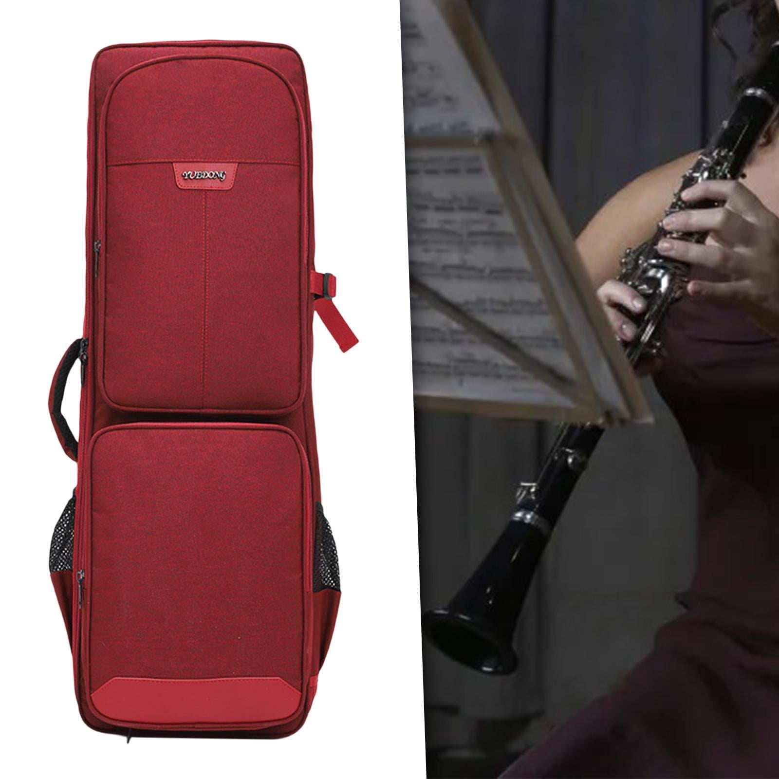 LeeQinersw Saxophone Bag Saxophone Clarinet Case Portable with Carry Handle Water Resistant red