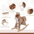 thumbnail image 5 of Qaba Kids Rocking Horse, Ride on Horse for Toddlers with Soft Plush Body, Wooden Base, Handle Grip for 3+ Year Old Boys and Girls, Brown, 5 of 9