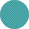 thumbnail image 1 of Aspen Brands RUGC9T55 Tapis Design Cercle 5 x 5 Pi Quaterfoil - Turquoise & Blanc, 1 of 1