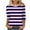 Purple, variant on Women's Striped Plus Size Tshirts 3/4 Sleeve Colorblock Trendy Tops Casual Tees for Fall Spring Summer (XL, Hot Pink)