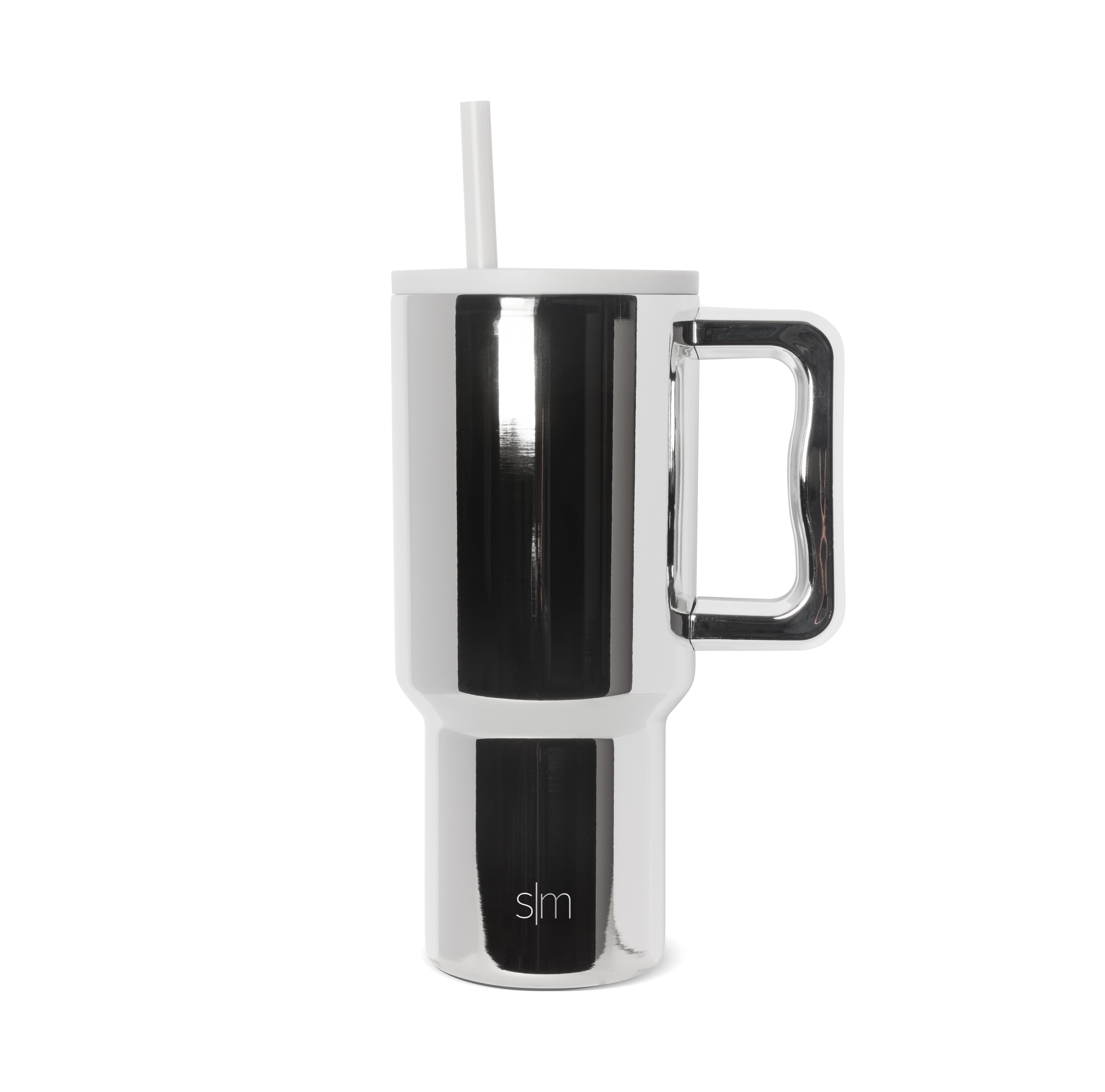 (4 pack) Simple Modern 30 fl oz Insulated Stainless Steel Trek Tumbler with Straw Lid | Silver