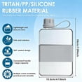 thumbnail image 2 of Flat Water Bottle with Handle 500 ml Flat Water Bottle BPA-Free Leak-Proof Slim Water Bottle for Travel Outdoor Fitness Sports Cycling Work School,Gray, 2 of 7