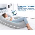 thumbnail image 2 of Pregnancy Pillow, Maternity Body Pillow for Sleeping, C Shaped Body Pillow for Pregnant Women with Removable Gray Jersey Cover, 2 of 7