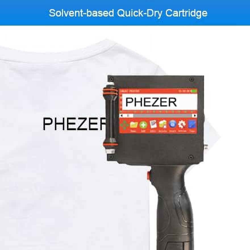 Phezer 1-inch 72ml Quick Dry Ink Cartridge for 25.4mm P15-1 Handheld Inkjet Printer Durable Replacement Waterproof 72ml Ink Cartridge (Black)