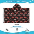thumbnail image 2 of Red Controllers Games Icons Black Pattern Hooded Bath Towel，50"x30" for Ages 3 To 12 Kids, Quick Dry Lightweight Soft Microfiber Hood Beach Towel Cover Up for Kids, 2 of 7