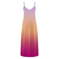 thumbnail image 5 of Axiiglly Plus Size Dress for Women Gradient Color Maxi Dresses Spaghetti Straps Beach Dress Flowy Vacation Summer Casual Dress, 5 of 6