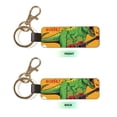 thumbnail image 2 of Wukai Cool Dinosaur Playing Guitar Print Leather Car Keychain, Universal Key Fob Keychain, Leather Key Chain Holder for Men and Women,360 Degree Rotatable, 2 of 5